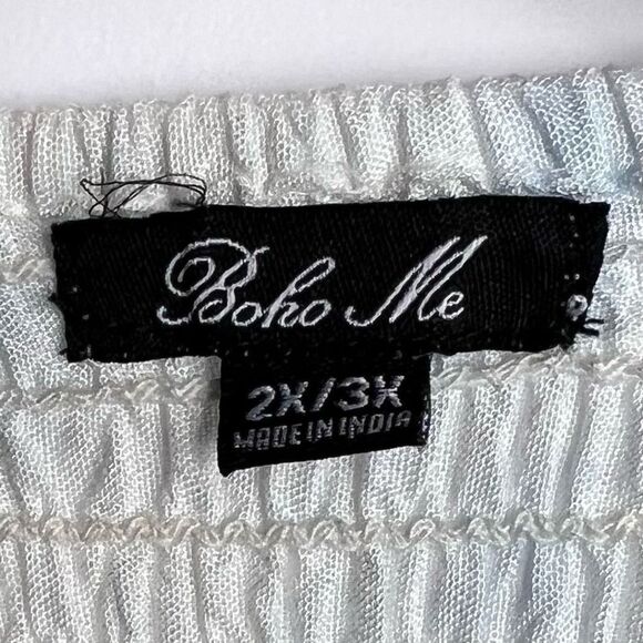 Boho Me Blue & White Cloud Pattern Dress 2X/3X - Picture 6 of 13